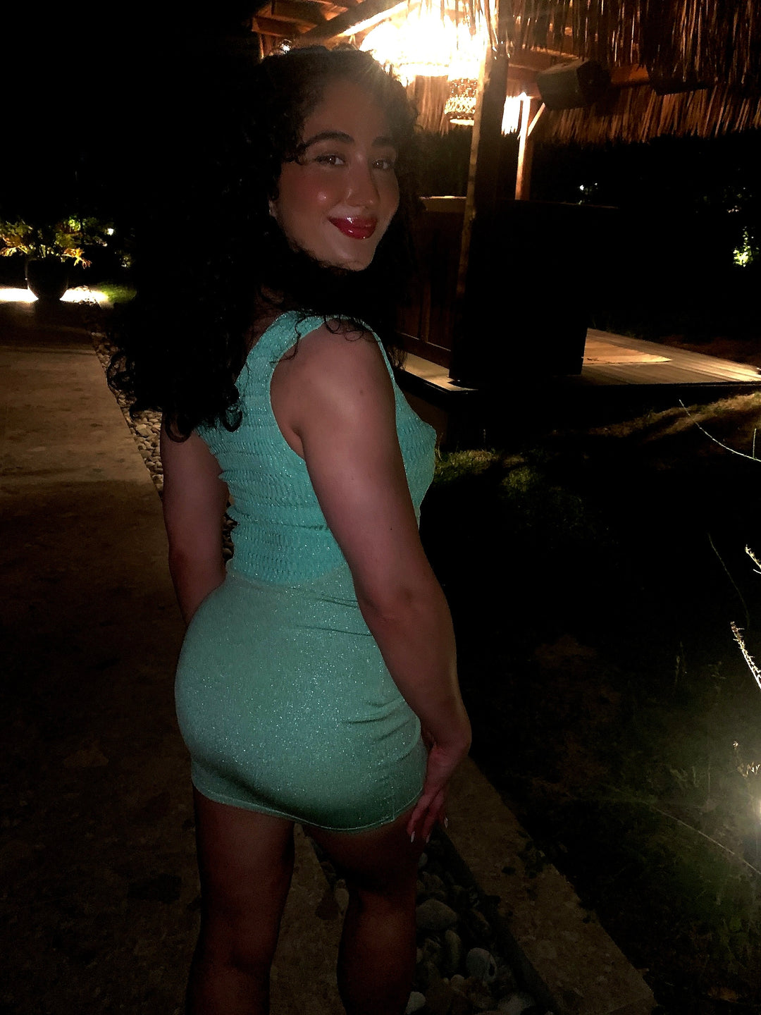 SCULPTED ONE SHOULDER TOP - SEAFOAM