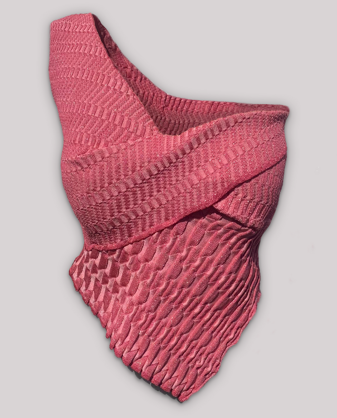 SCULPTED ONE SHOULDER TOP  - PETAL PINK