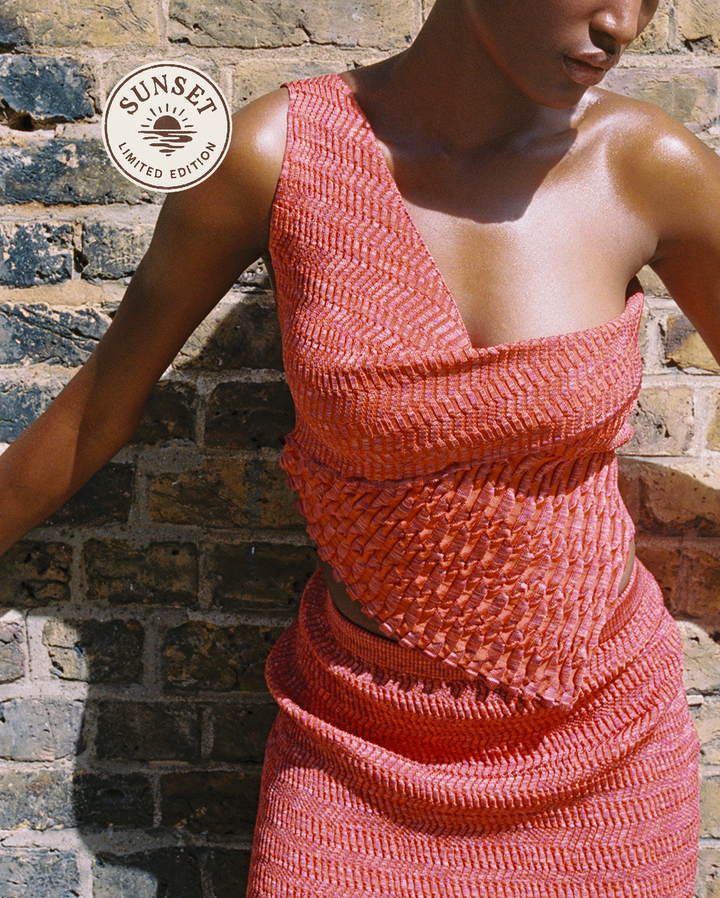 SCULPTED ONE SHOULDER TOP - SUNSET (LIMITED EDITION)