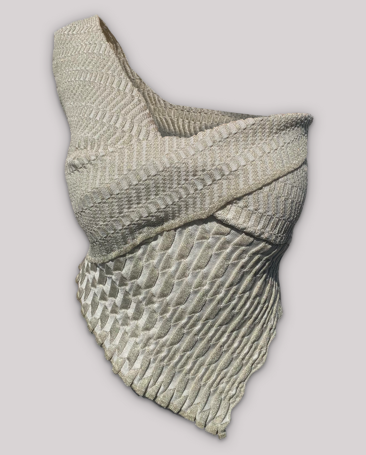 The Signature Sculptural One Shoulder Top - Golden Ivory