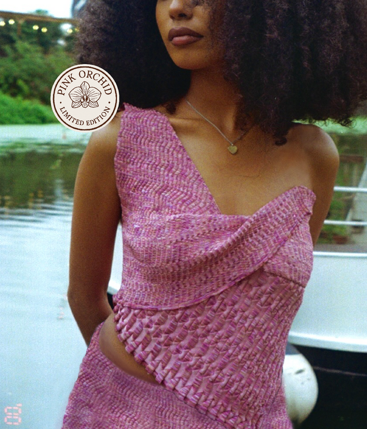 The Signature Sculptural One Shoulder Top - Pink Orchid (limited edition)