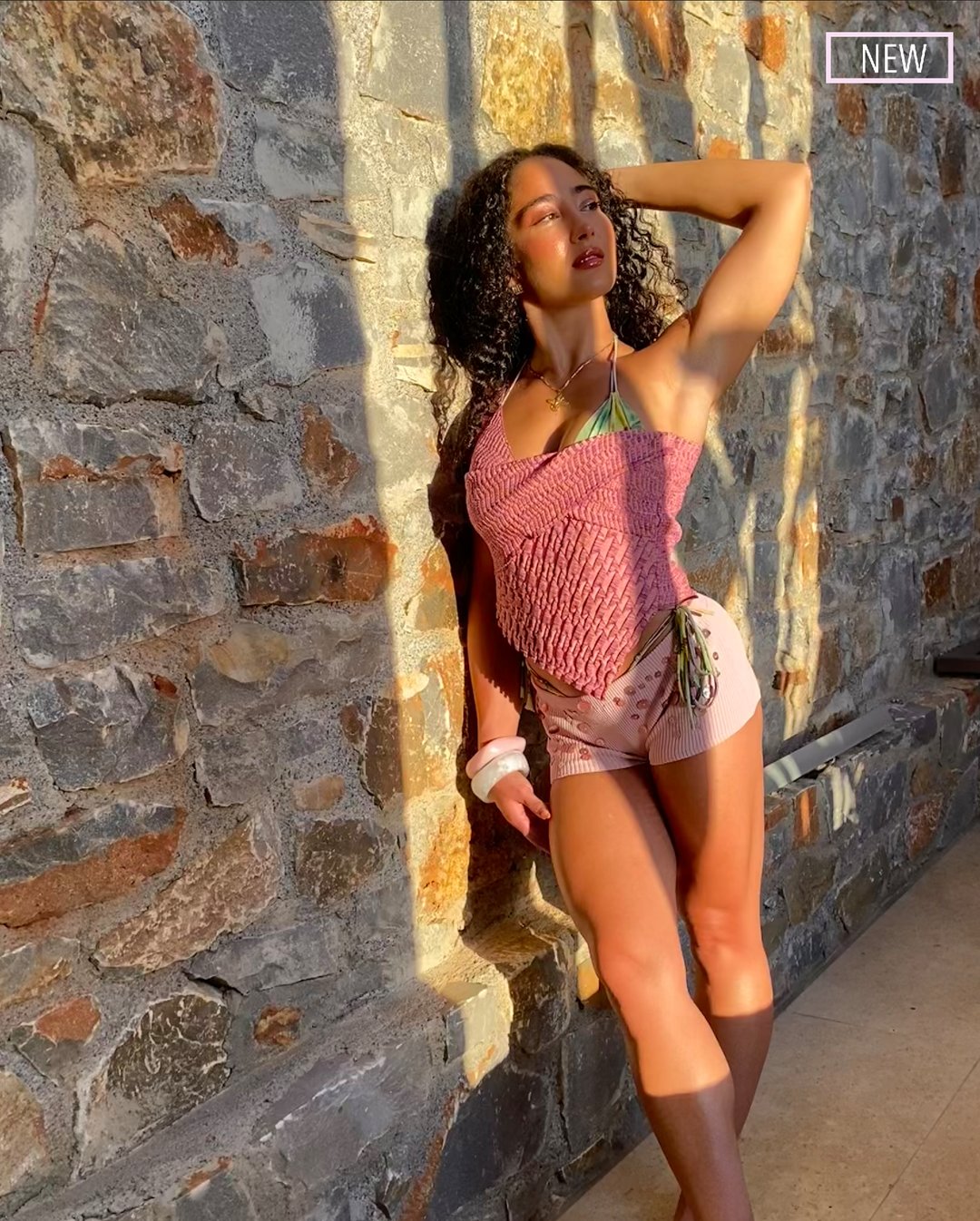 SCULPTED ONE SHOULDER TOP - PINK ORCHID